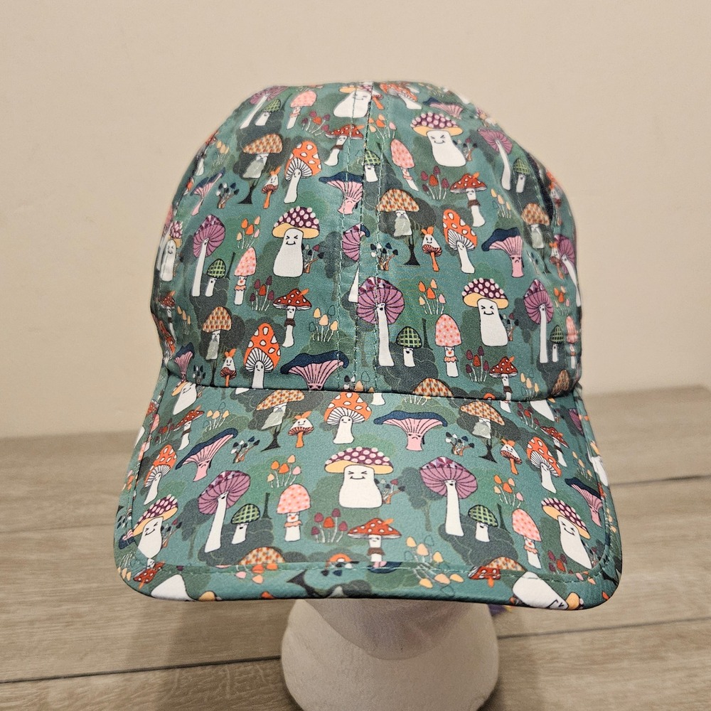 Sprints Mushroom Mania Green Hat Unisex Adjustable Strapback Lightweight NWT